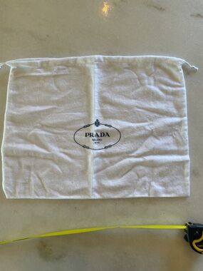 Prada White Drawstring Logo Dust Pouch #60